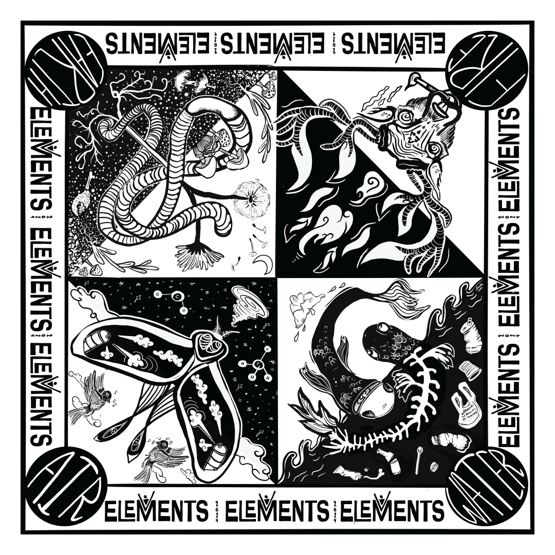 2024 Elements Bandana (Black/White)