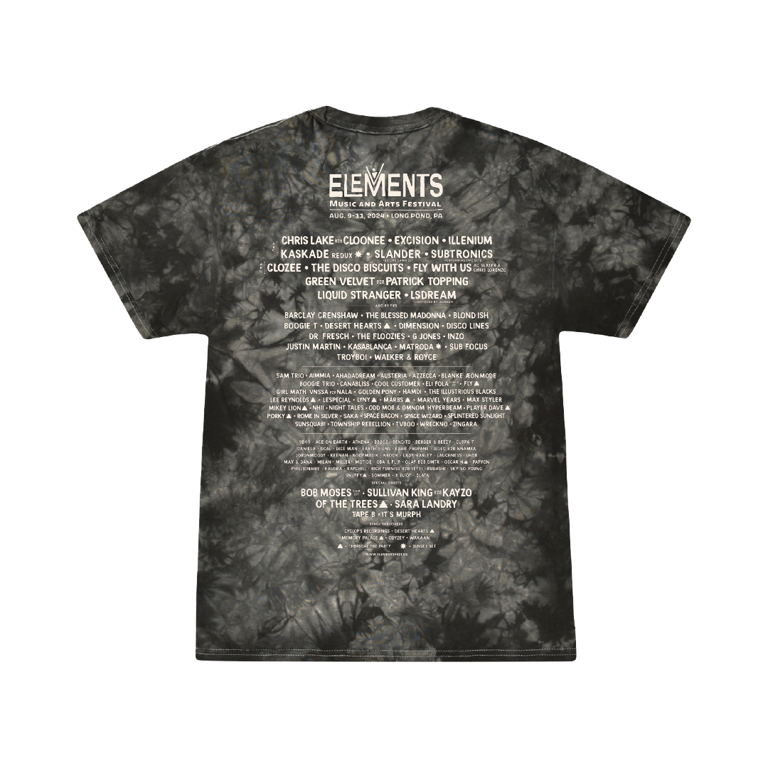 2024 Black Tyedye Lineup Tee